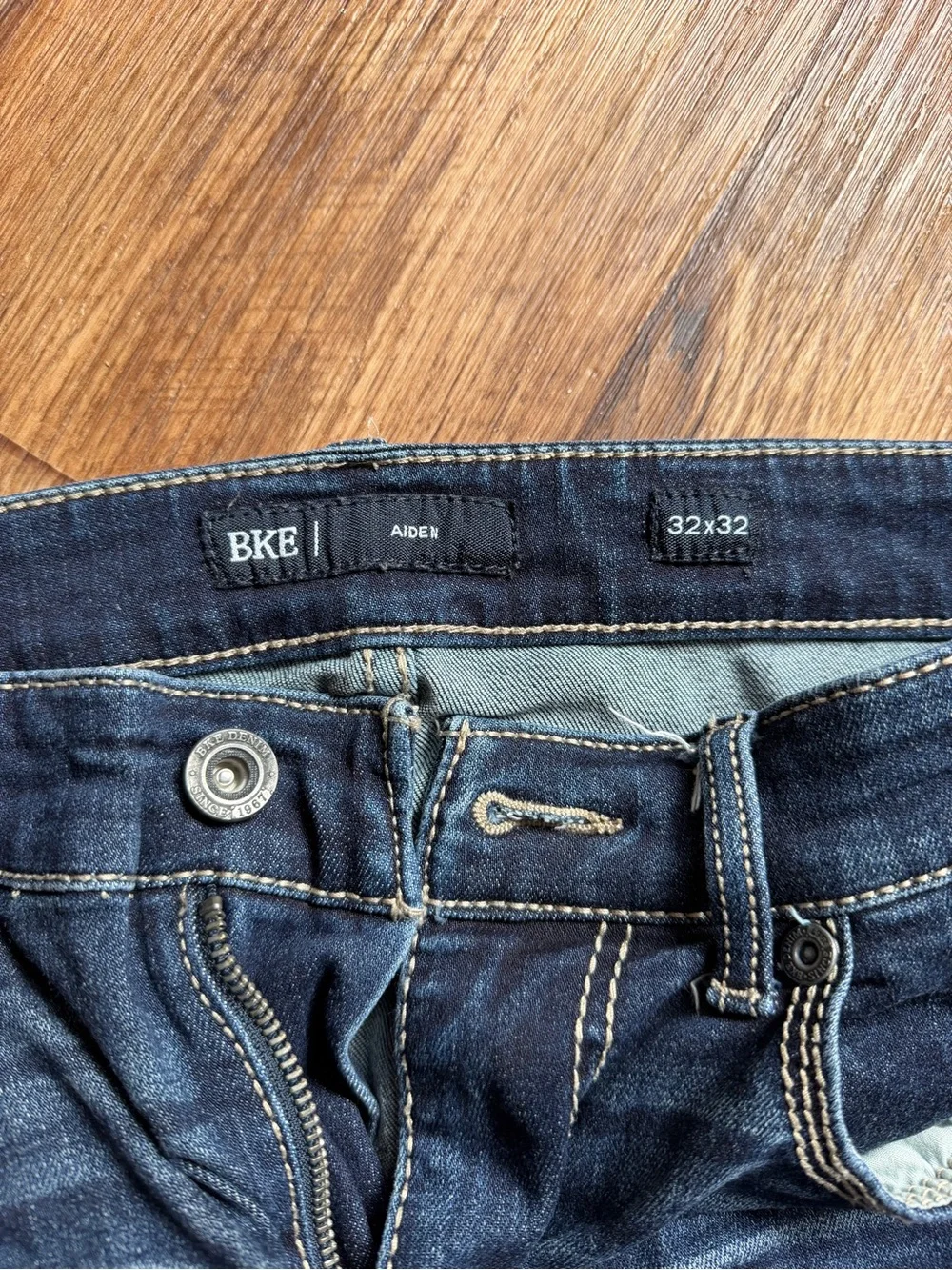 BKE Men’s Slim Straight Dark Indigo Jeans